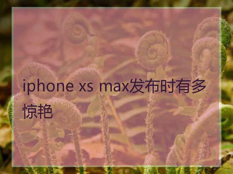 iphone xs max发布时有多惊艳