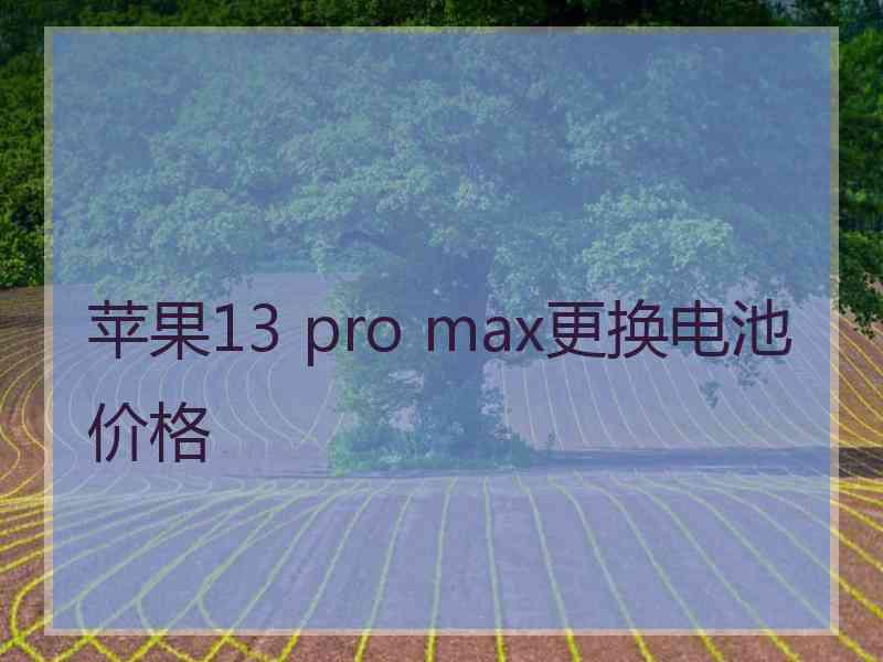 苹果13 pro max更换电池价格