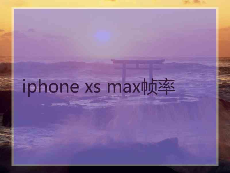 iphone xs max帧率