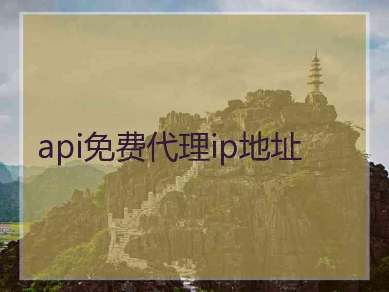 api免费代理ip地址