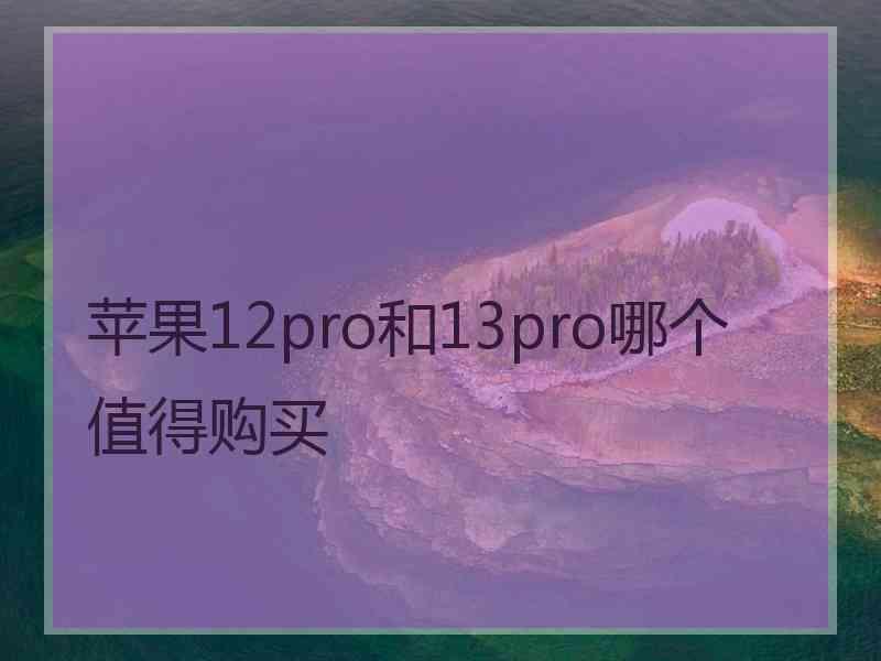 苹果12pro和13pro哪个值得购买