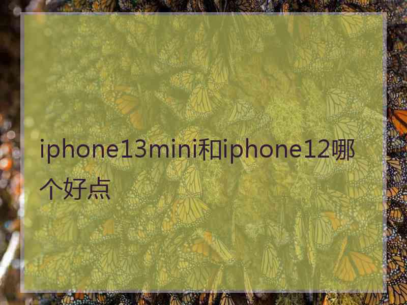 iphone13mini和iphone12哪个好点