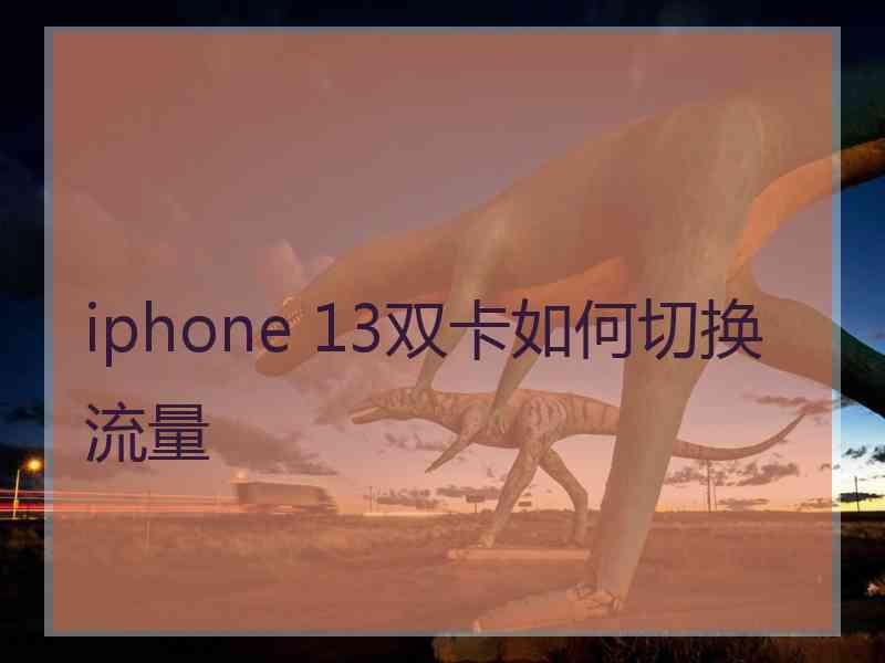 iphone 13双卡如何切换流量