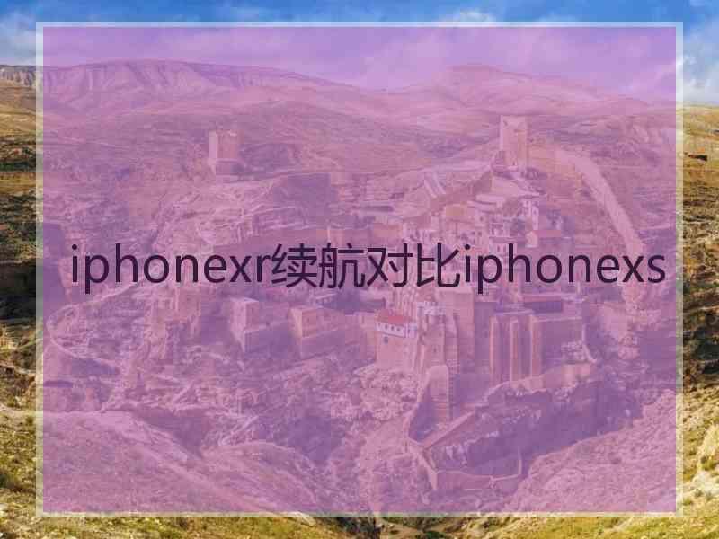 iphonexr续航对比iphonexs