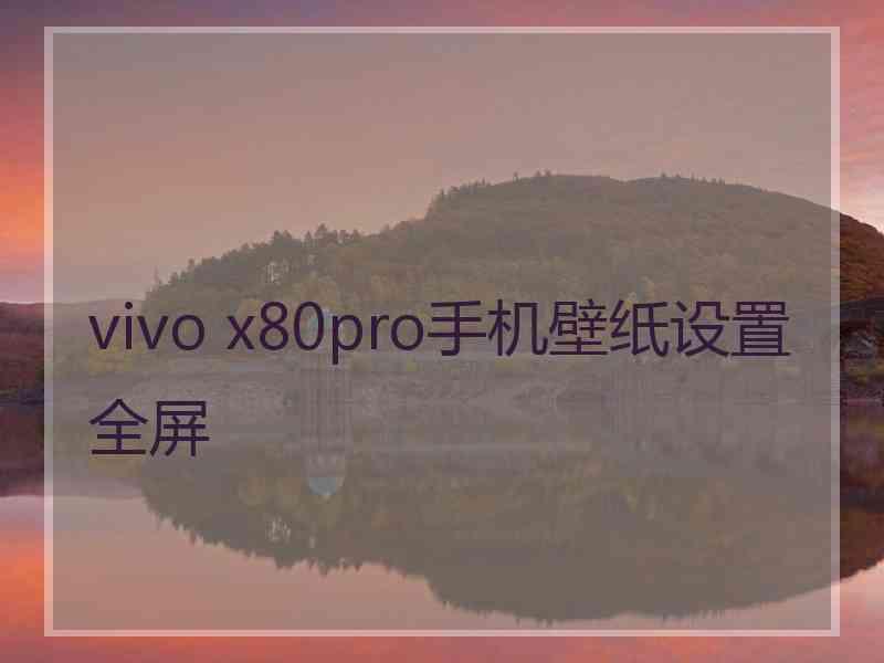 vivo x80pro手机壁纸设置全屏