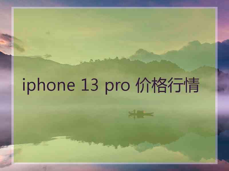 iphone 13 pro 价格行情