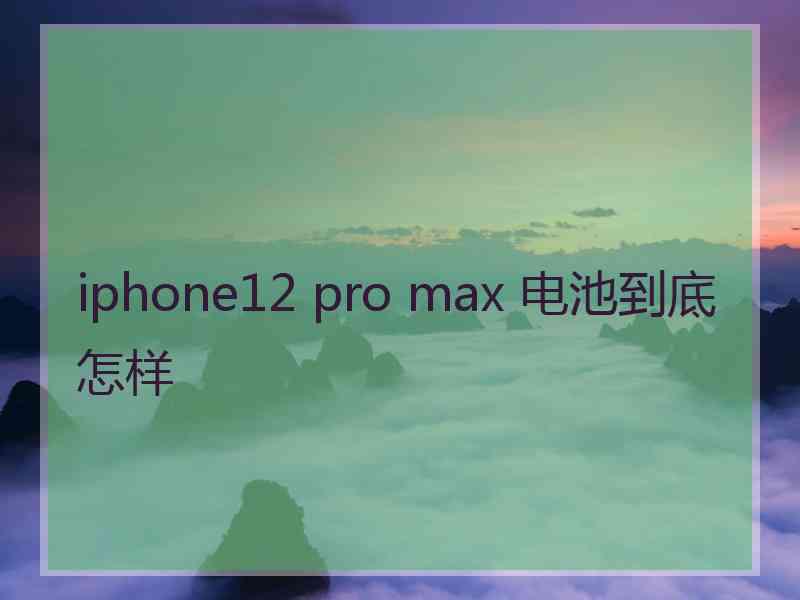 iphone12 pro max 电池到底怎样