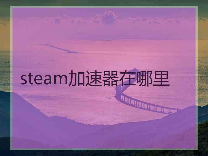 steam加速器在哪里