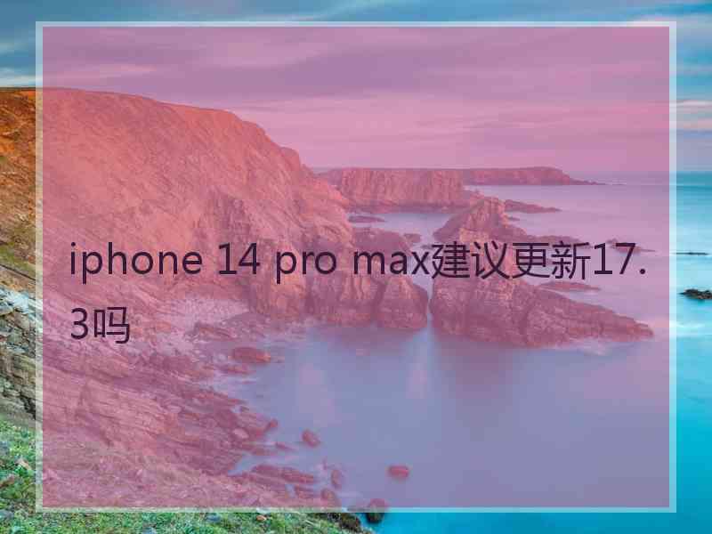 iphone 14 pro max建议更新17.3吗