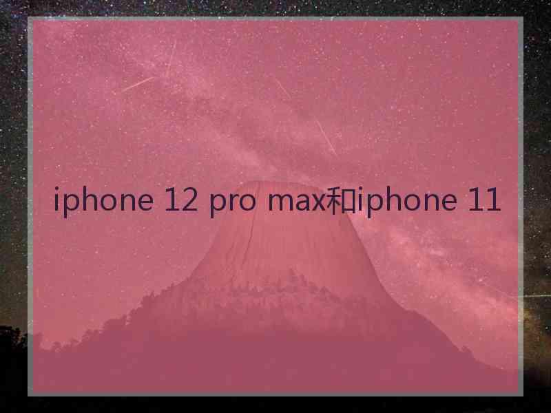 iphone 12 pro max和iphone 11