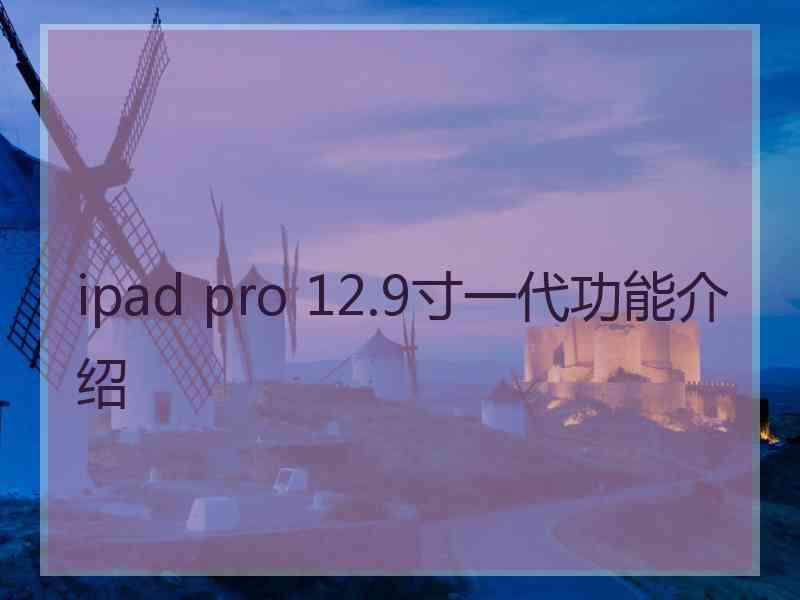 ipad pro 12.9寸一代功能介绍