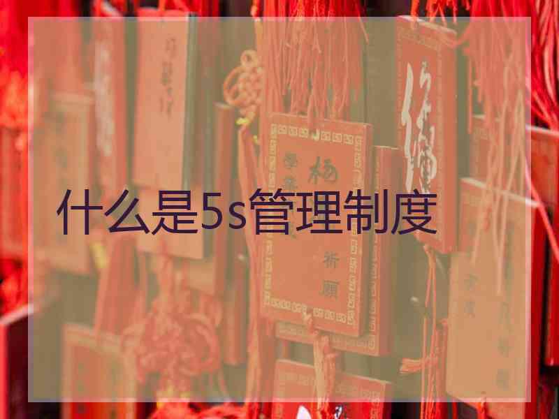 什么是5s管理制度