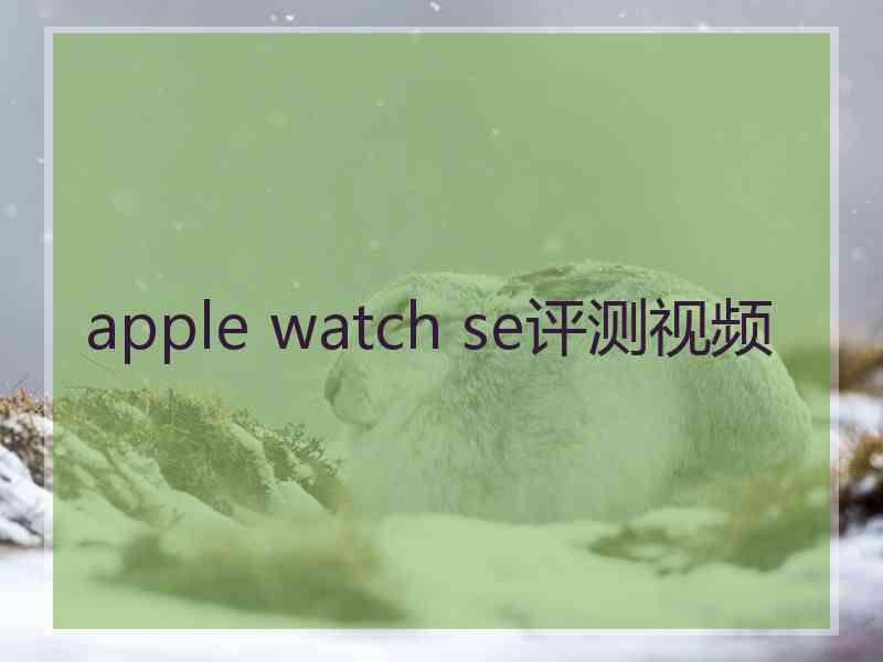 apple watch se评测视频