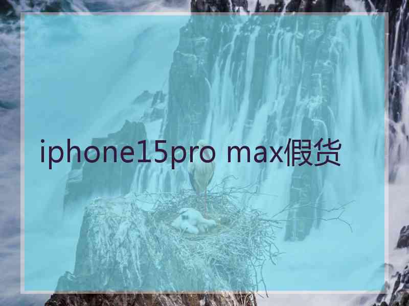 iphone15pro max假货