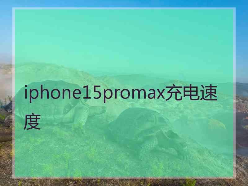 iphone15promax充电速度