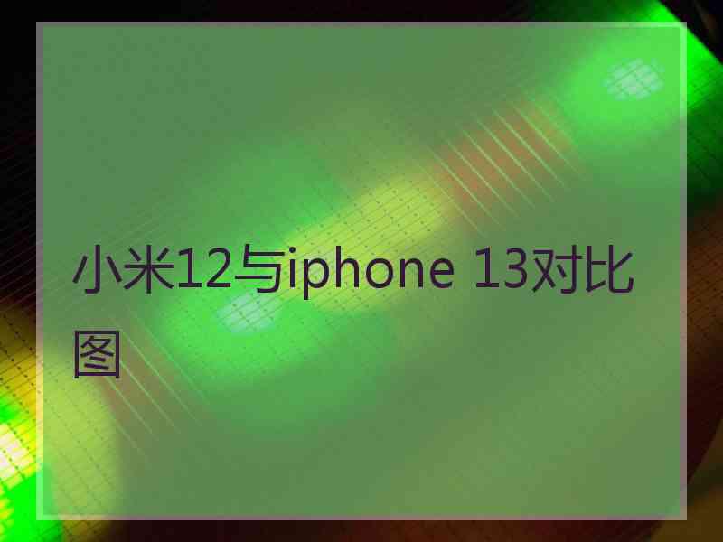 小米12与iphone 13对比图