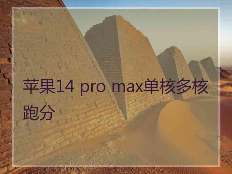 苹果14 pro max单核多核跑分