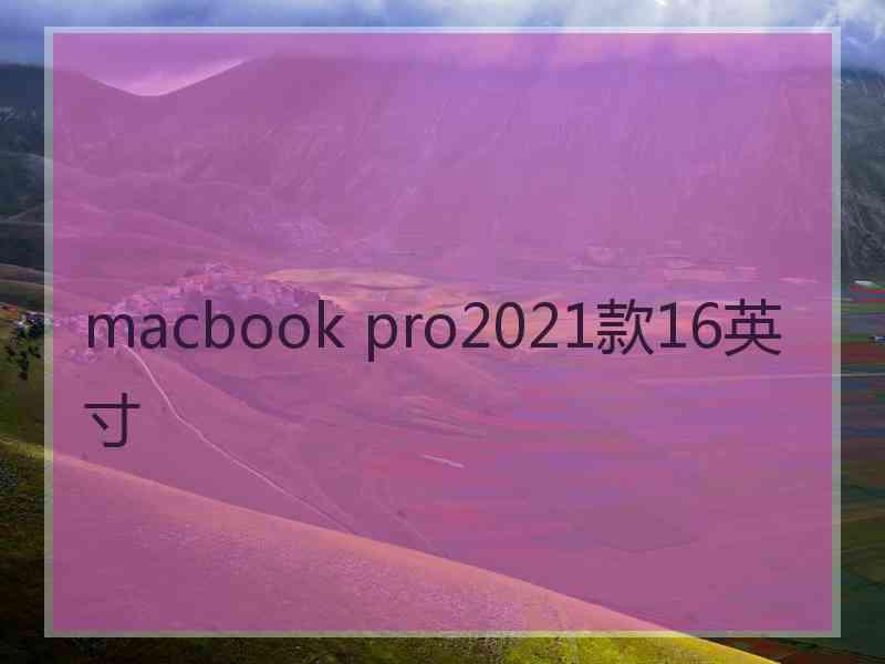 macbook pro2021款16英寸