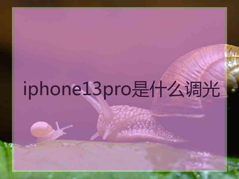 iphone13pro是什么调光