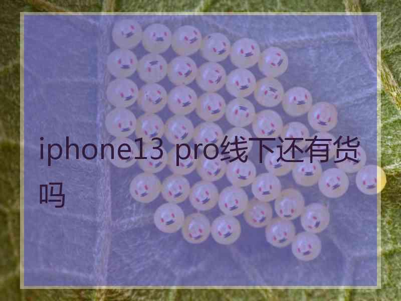 iphone13 pro线下还有货吗