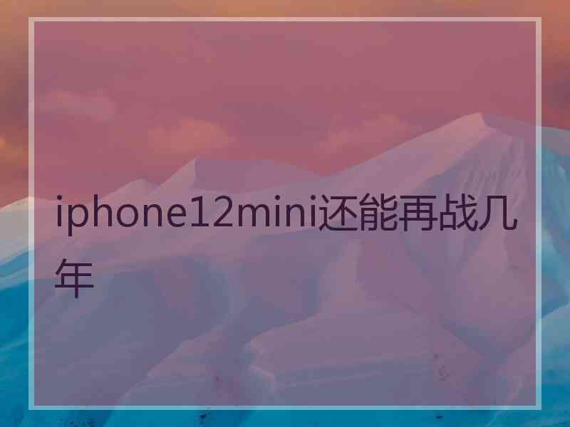 iphone12mini还能再战几年