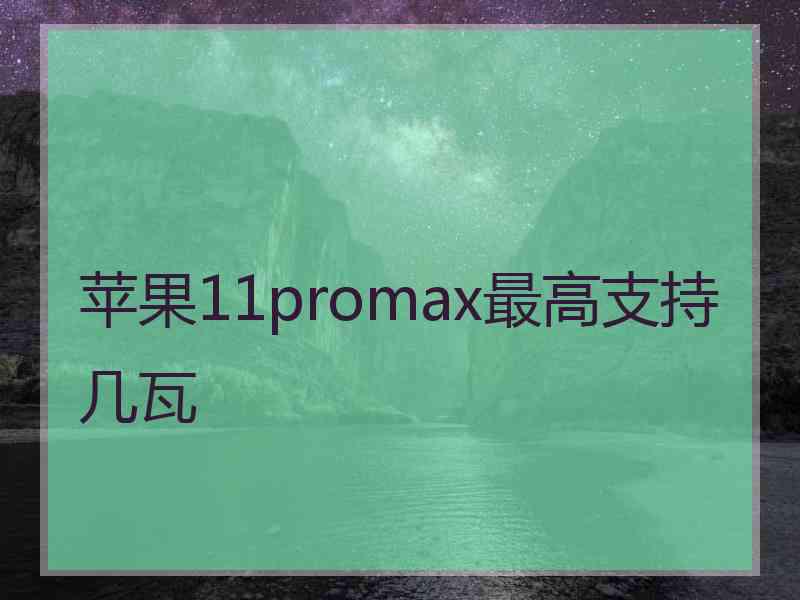 苹果11promax最高支持几瓦