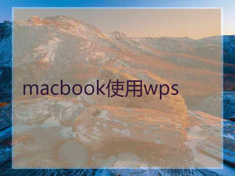 macbook使用wps