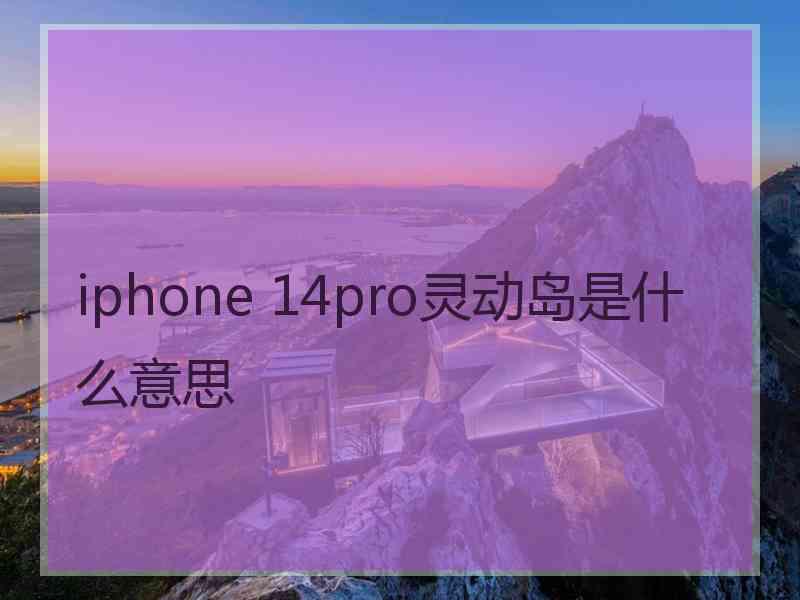 iphone 14pro灵动岛是什么意思