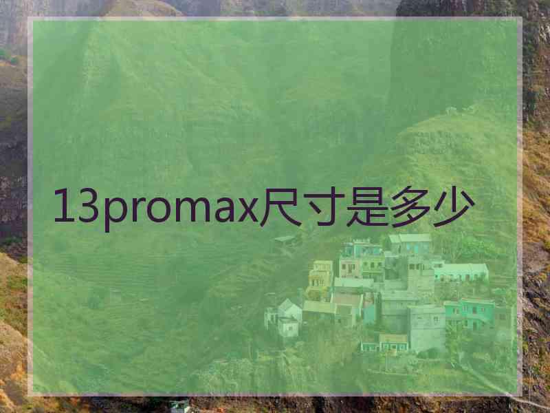 13promax尺寸是多少