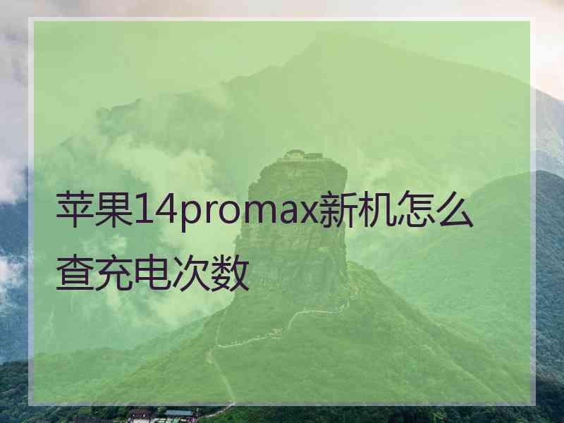 苹果14promax新机怎么查充电次数