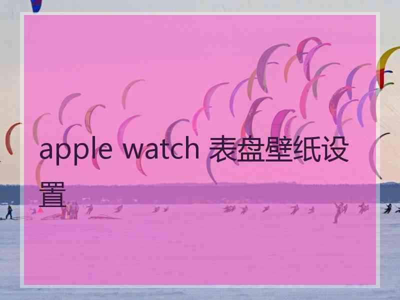 apple watch 表盘壁纸设置