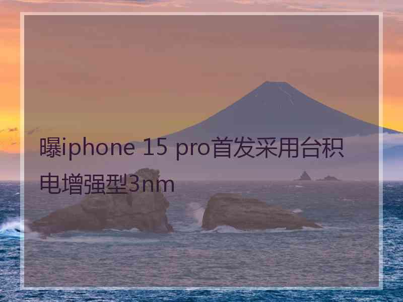 曝iphone 15 pro首发采用台积电增强型3nm