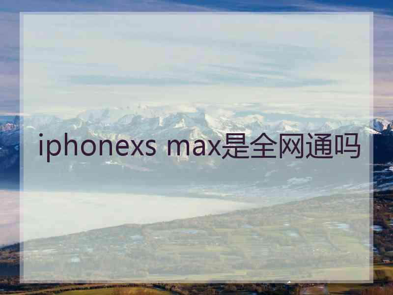 iphonexs max是全网通吗