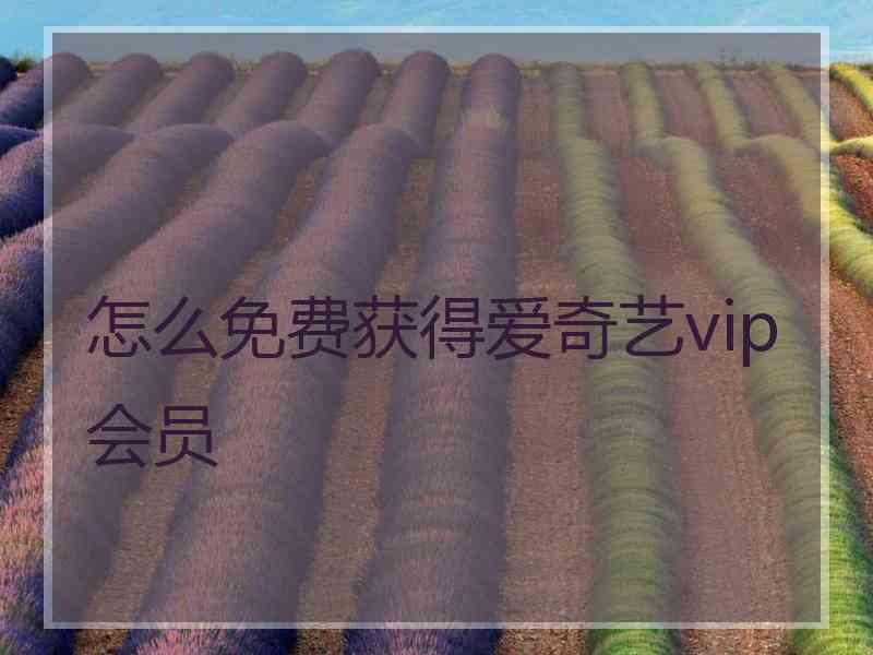 怎么免费获得爱奇艺vip会员