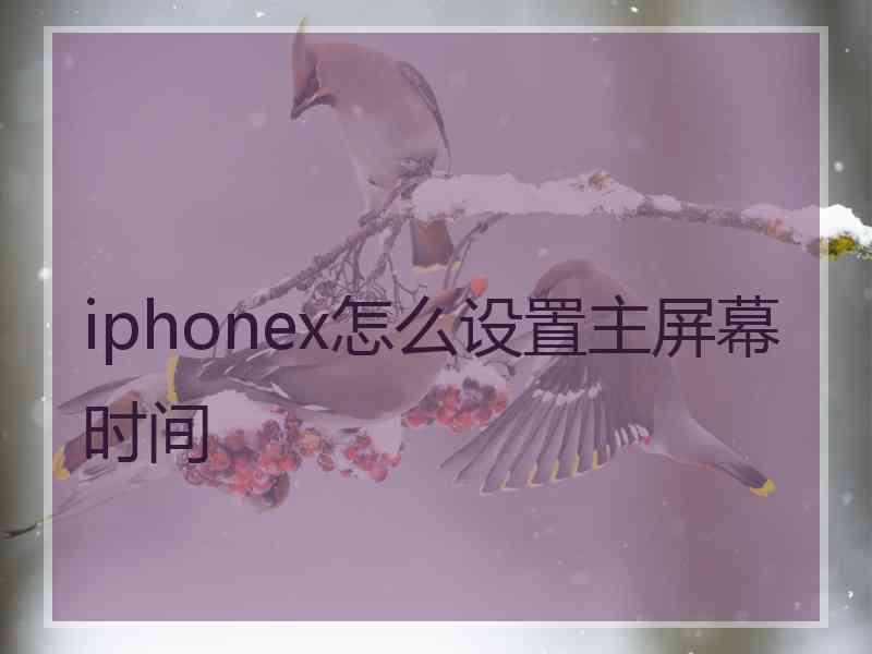 iphonex怎么设置主屏幕时间