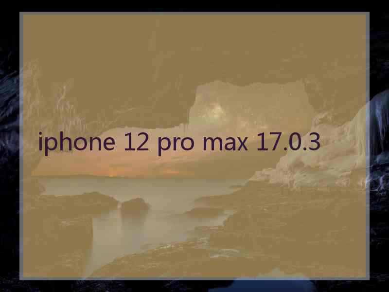 iphone 12 pro max 17.0.3