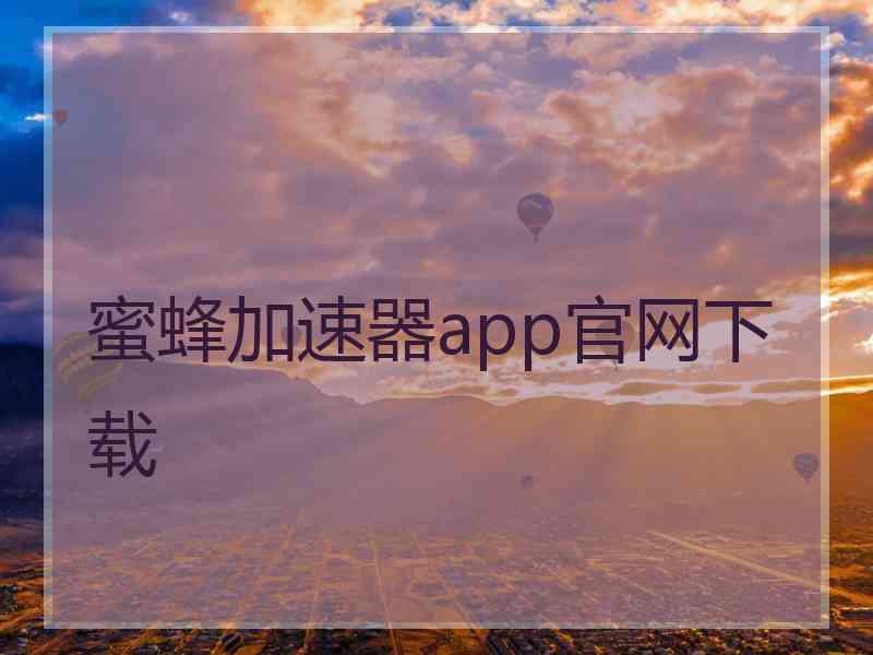 蜜蜂加速器app官网下载