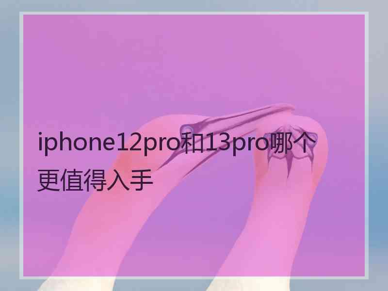 iphone12pro和13pro哪个更值得入手