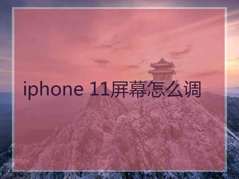 iphone 11屏幕怎么调