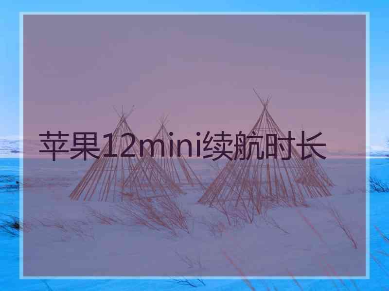 苹果12mini续航时长