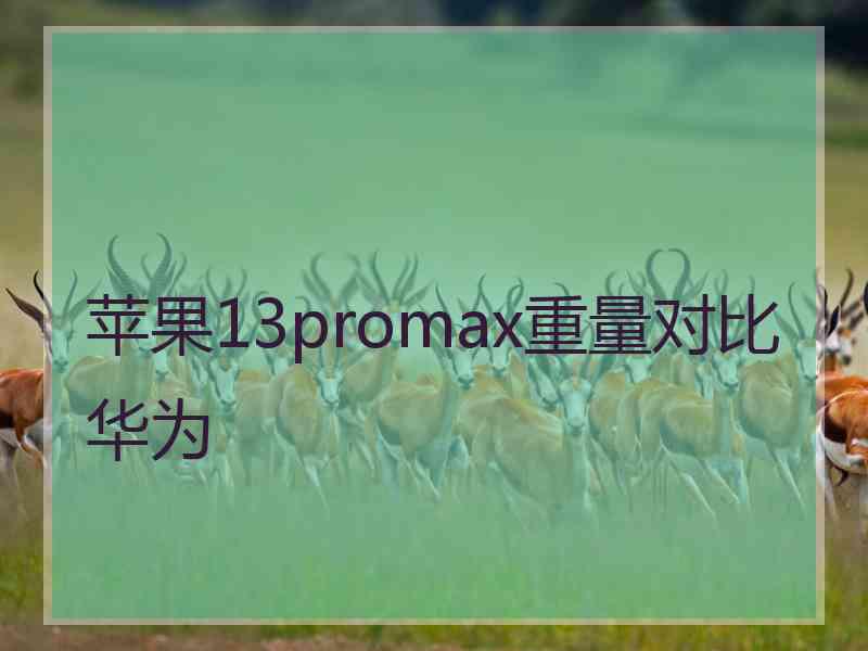 苹果13promax重量对比华为