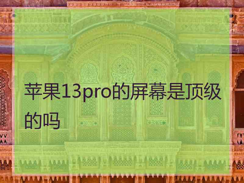 苹果13pro的屏幕是顶级的吗