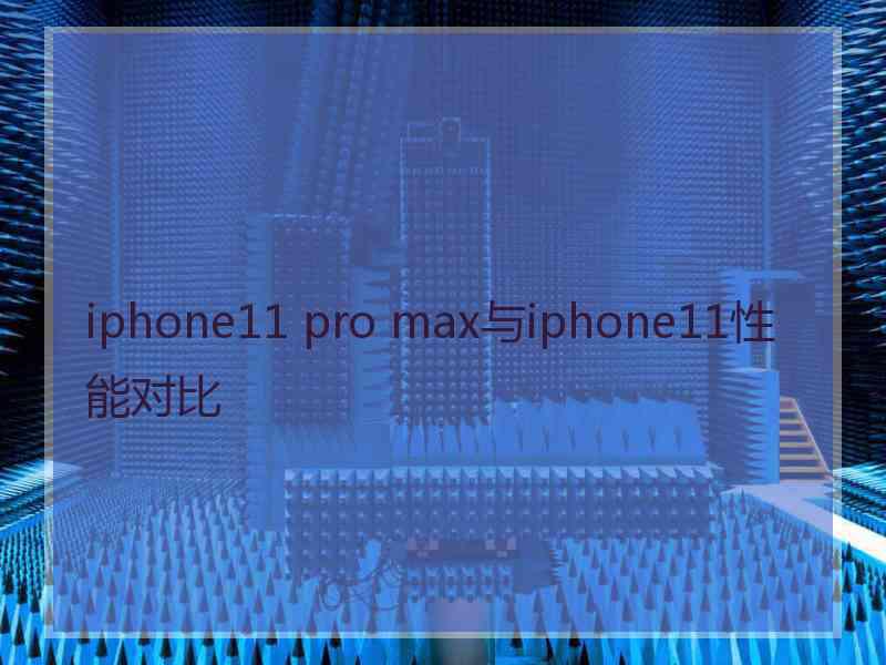 iphone11 pro max与iphone11性能对比