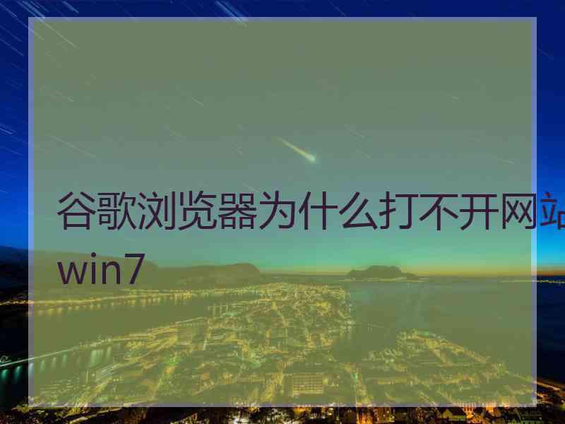 谷歌浏览器为什么打不开网站win7