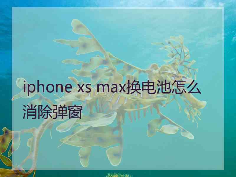 iphone xs max换电池怎么消除弹窗