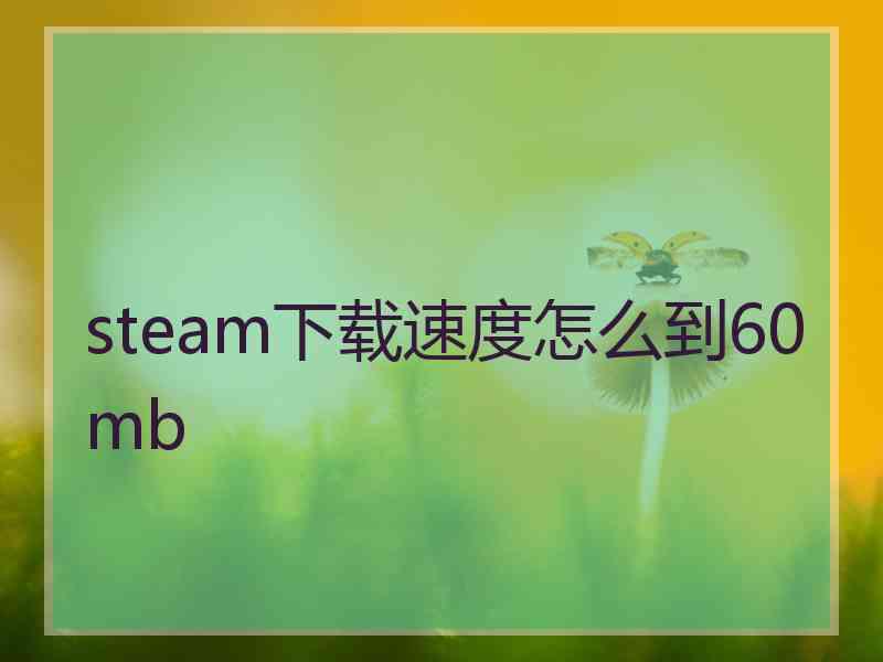 steam下载速度怎么到60mb