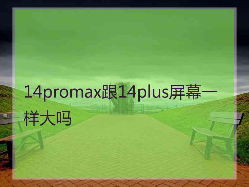 14promax跟14plus屏幕一样大吗