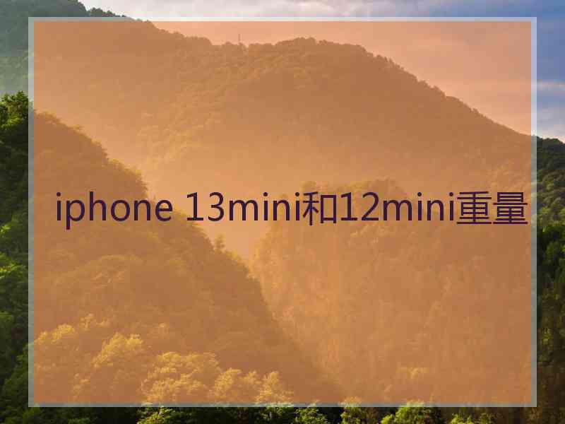 iphone 13mini和12mini重量