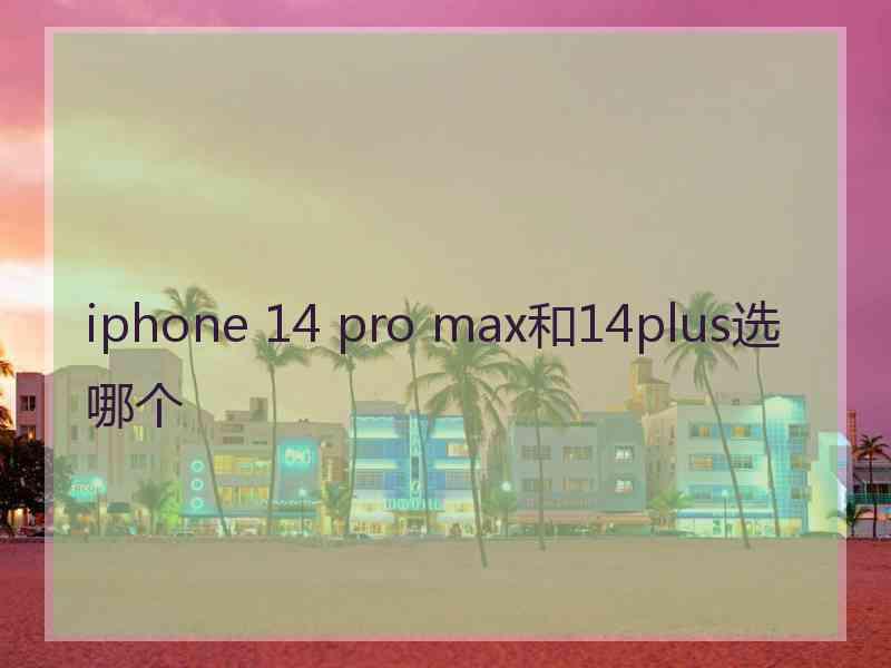 iphone 14 pro max和14plus选哪个