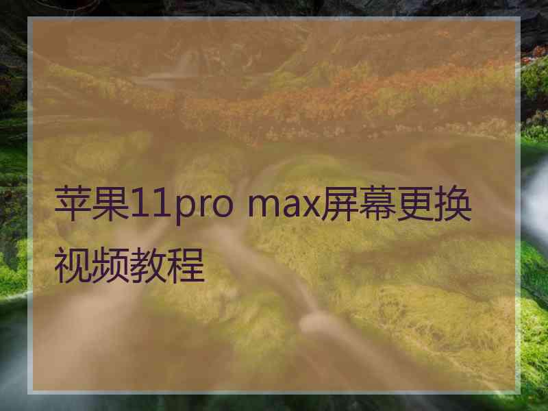 苹果11pro max屏幕更换视频教程